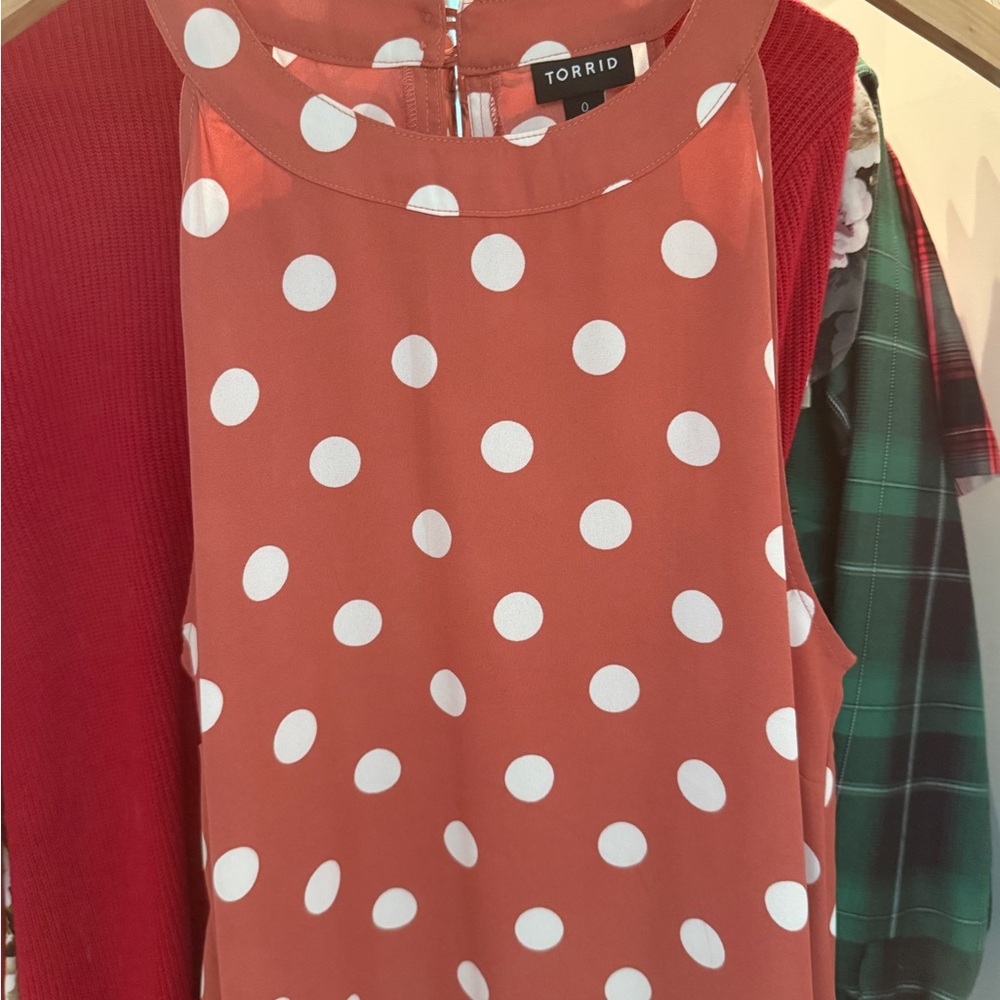 Torrid Women's Rust Polka Dot Blouse